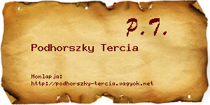 Podhorszky Tercia névjegykártya